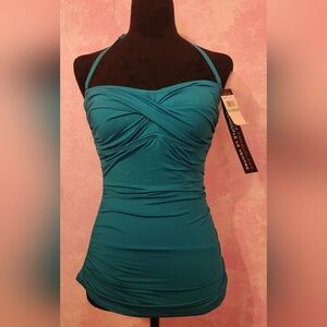 Jantzen Teal Ruched Swimsuit